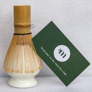 Сет Часен (бамбукова бъркалка) + поставка за часен за чай матча